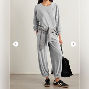 SUZIE KONDI Samos cotton-blend velour sweatshirt and sweatpants set size S